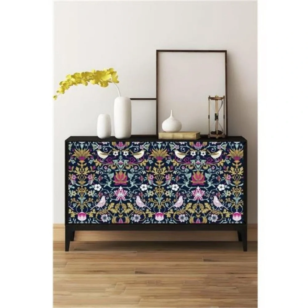 Vintage William Morris Victorian Peel and Stick Botanical Wallpaper Birds